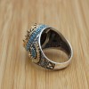 Turkish Handmade Silver Men's Ring, Men's Handmade Ring, Men's Ring, Onyx Men's Ring, Ottoman Mens Ring, Gift for Him, 925k Sterling Silver,