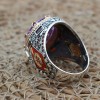 Amethyst Men's Ring, Mens Handmade Ring, Turkish Handmade Silver Men Ring, Ottoman Men Ring, Men Jewelry, Gift for Him, 925k Sterling Silver