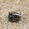 Tiger Eye Men's Ring, Eagle Men's Ring, Handmade Men's Ring, Turkish Handmade Mens Ring, Men's Jewelry, Gift for Him, 925 Sterling Silver