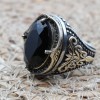 Men's Handmade Ring, Turkish Handmade Silver Men's Ring, Ottoman Men Ring, Onyx Ring, Men's Jewelry, Gift for Him, 925k Sterling Silver Ring