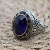Turkish Handmade Silver Men Ring, Mens Handmade Ring, Ottoman Ring, Sapphire Ring, Men's Jewelry, Gift for Him, 925k Sterling Silver Ring