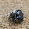 Mystic Topaz Men's Ring, Ottoman Men's Ring, Handmade Mens Ring, Turkish Handmade Mens Ring, Mens Jewelry, Gift for Him, 925 Sterling Silver