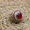 Ruby Ring, Handmade Women's Ring, Turkish Handmade Ring, Authentic Ring, Ottoman Ring, Ladies Ring, 925k Sterling Silver, Gift For Her,