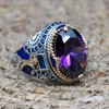 Amethyst Men's Ring, Mens Handmade Ring, Turkish Handmade Silver Men Ring, Ottoman Men Ring, Men Jewelry, Gift for Him, 925k Sterling Silver
