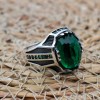 Emerald Men's Ring, Ottoman Men's Ring, Handmade Men's Ring, Turkish Handmade Men's Ring, Men's Jewelry, Gift for Him, 925 Sterling Silver
