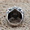 Turkish Handmade Silver Men's Ring, Men's Handmade Ring, Yemeni Men's Ring, Onyx Ring, Ottoman Ring, Gift for Him, 925k Sterling Silver,