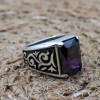 Amethyst Men's Ring, Mens Handmade Ring, Turkish Handmade Silver Men Ring, Ottoman Men Ring, Men Jewelry, Gift for Him, 925k Sterling Silver