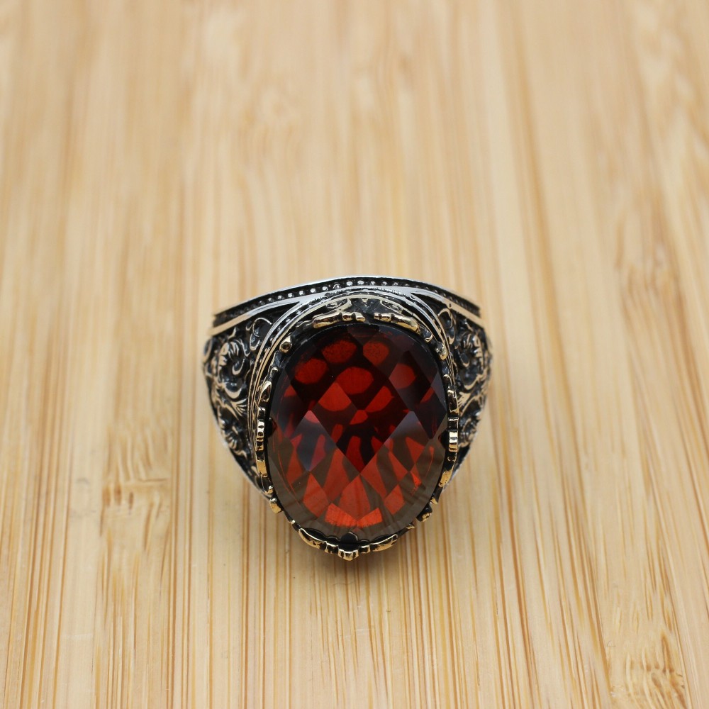 Mens Handmade Ring, Turkish Handmade Silver Men Ring, Ottoman Men Ring, Ruby Ring, Men's Jewelry, Gift for Him, 925k Sterling Silver Ring Mens Handmade Ring, Turkish Handmade Silver Men Ring, Ottoman Men Ring, Ruby Ring, Men's Jewelry, Gift for Him, 925k Sterling Silver Ring