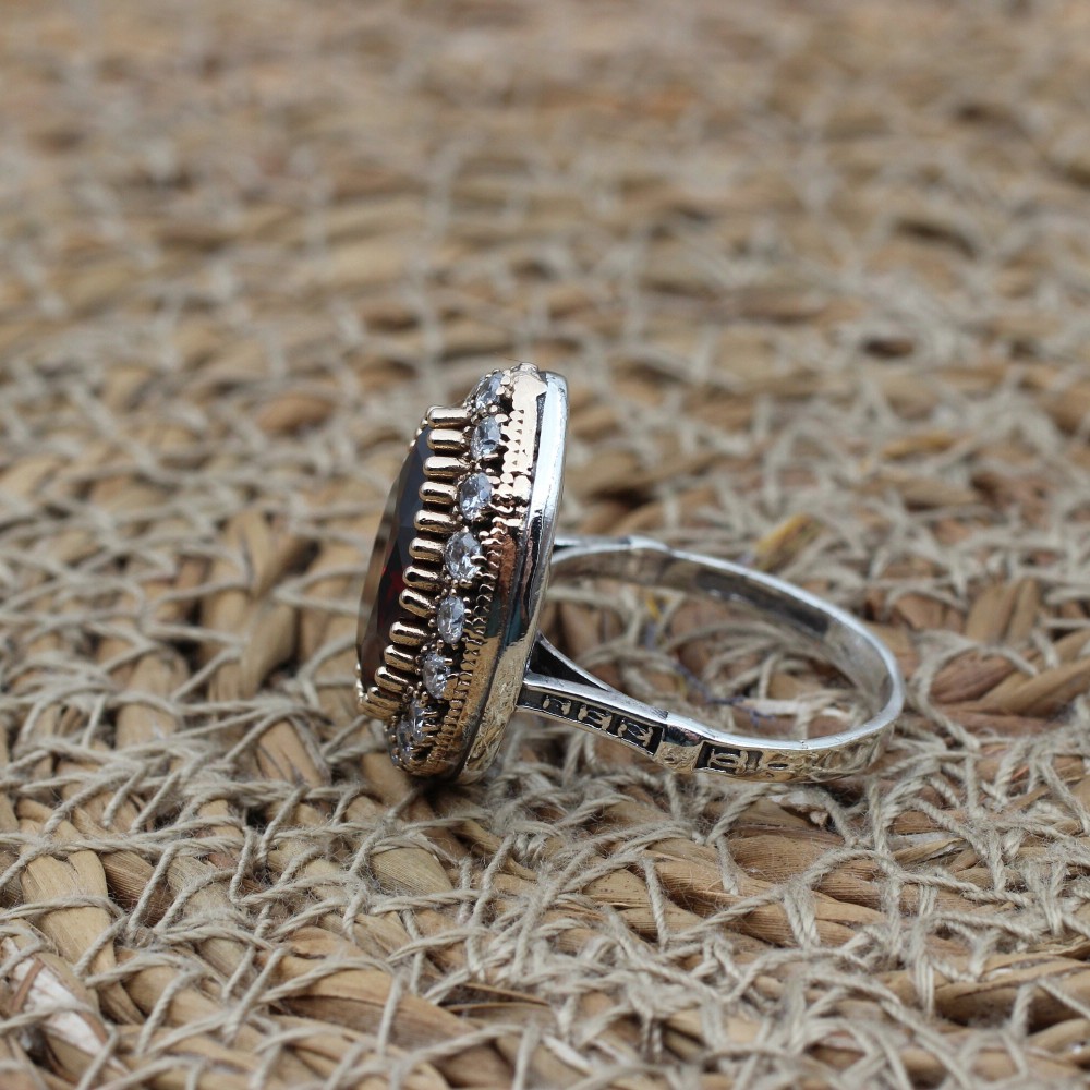 Ruby Ring, Handmade Women's Ring, Turkish Handmade Ring, Authentic Ring, Ottoman Ring, Ladies Ring, 925k Sterling Silver, Gift For Her,