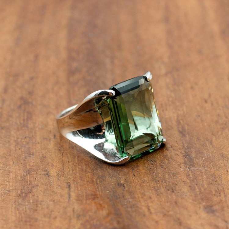 Peridot Ladies Ring, Handmade Women's Ring, Turkish Handmade Silver Ladies Ring, Ottoman Women's Ring, Ladies Ring, 925k Sterling Silver