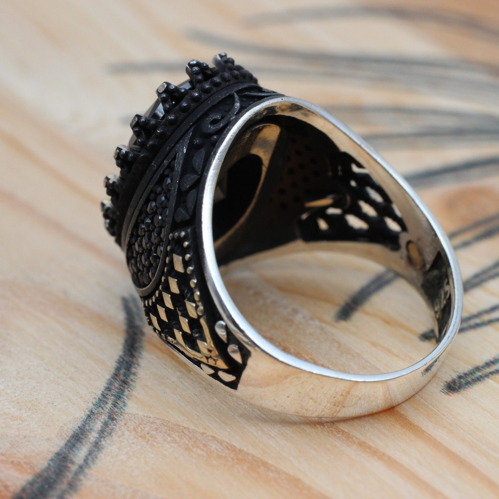 Onyx Men Ring, Handmade Men Ring, Turkish Handmade Silver Men's Ring, Ottoman Men Ring, Men Jewelry, Gift for Him, 925k Sterling Silver Ring Onyx Men Ring, Handmade Men Ring, Turkish Handmade Silver Men's Ring, Ottoman Men Ring, Men Jewelry, Gift for Him, 925k Sterling Silver Ring