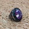 Amethyst Men's Ring, Mens Handmade Ring, Turkish Handmade Silver Men Ring, Ottoman Men Ring, Men Jewelry, Gift for Him, 925k Sterling Silver