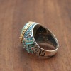 Turquoise Men's Ring, Handmade Ring, Turkish Handmade Silver Men Ring, Ottoman Ring, Men's Jewelry, Gift for Him, 925k Sterling Silver Ring