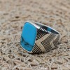 Turquoise Men's Ring, Handmade Ring, Turkish Handmade Silver Men Ring, Ottoman Ring, Men's Jewelry, Gift for Him, 925k Sterling Silver Ring Turquoise Men's Ring, Handmade Ring, Turkish Handmade Silver Men Ring, Ottoman Ring, Men's Jewelry, Gift for Him, 925k Sterling Silver Ring