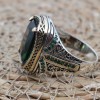 Emerald Men's Ring, Ottoman Men's Ring, Handmade Men's Ring, Turkish Handmade Men's Ring, Men's Jewelry, Gift for Him, 925 Sterling Silver