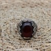 Ruby Men's Ring, Handmade Men's Ring, Turkish Handmade Silver Mens Ring, Ottoman Mens Ring, Mens Jewelry, Gift for Him, 925 Sterling Silver