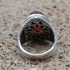 Mens Handmade Ring, Turkish Handmade Silver Men Ring, Ottoman Men Ring, Ruby Ring, Men's Jewelry, Gift for Him, 925k Sterling Silver Ring