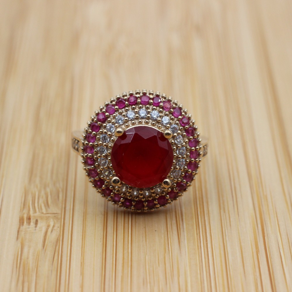 Ruby Ring, Handmade Women's Ring, Turkish Handmade Ring, Authentic Ring, Ottoman Ring, Ladies Ring, 925k Sterling Silver, Gift For Her,