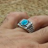Turquoise Men's Ring, Handmade Ring, Turkish Handmade Silver Men Ring, Ottoman Ring, Men's Jewelry, Gift for Him, 925k Sterling Silver Ring Turquoise Men's Ring, Handmade Ring, Turkish Handmade Silver Men Ring, Ottoman Ring, Men's Jewelry, Gift for Him, 925k Sterling Silver Ring
