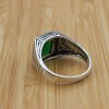 Emerald Men's Ring, Ottoman Men's Ring, Handmade Men's Ring, Turkish Handmade Men's Ring, Men's Jewelry, Gift for Him, 925 Sterling Silver