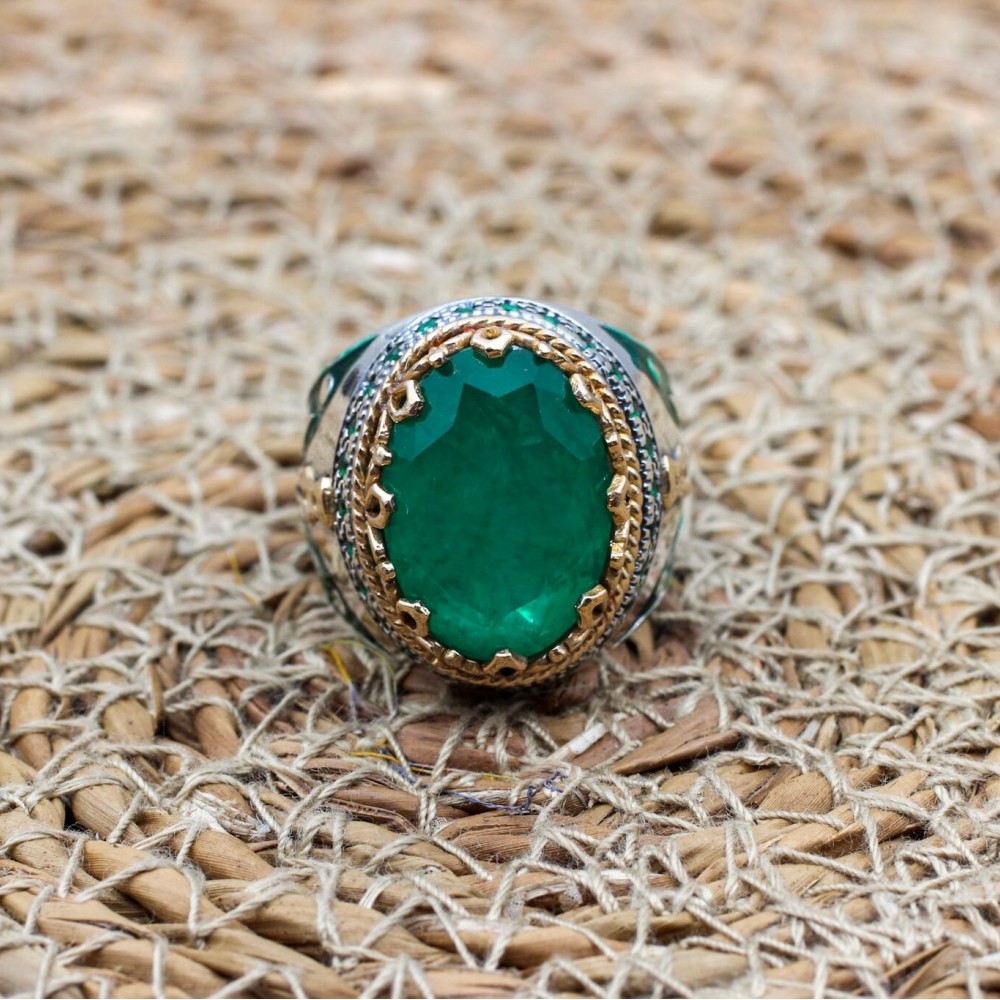 Paraiba Men's Ring, Handmade Men's Ring, Turkish Handmade Silver Men's Ring, Ottoman Ring, Men's Jewelry, Gift for Him, 925k Sterling Silver Paraiba Men's Ring, Handmade Men's Ring, Turkish Handmade Silver Men's Ring, Ottoman Ring, Men's Jewelry, Gift for Him, 925k Sterling Silver
