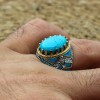 Turquoise Men's Ring, Handmade Ring, Turkish Handmade Silver Men Ring, Ottoman Ring, Men's Jewelry, Gift for Him, 925k Sterling Silver Ring