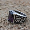 Amethyst Men's Ring, Mens Handmade Ring, Turkish Handmade Silver Men Ring, Ottoman Men Ring, Men Jewelry, Gift for Him, 925k Sterling Silver