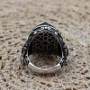 Turkish Handmade Silver Men's Ring, Men's Handmade Ring, Yemeni Men's Ring, Onyx Ring, Ottoman Ring, Gift for Him, 925k Sterling Silver,