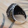 Sapphire Men Ring, Turkish Handmade Silver Men Ring, Mens Handmade Ring, Ottoman Ring, Men Jewelry, Gift for Him, 925k Sterling Silver Ring