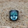 Mens Handmade Ring, Turkish Handmade Silver Men Ring, Ottoman Ring, Aquamarine Ring, Men's Jewelry, Gift for Him, 925k Sterling Silver Ring