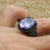Amethyst Men's Ring, Mens Handmade Ring, Turkish Handmade Silver Men Ring, Ottoman Men Ring, Men Jewelry, Gift for Him, 925k Sterling Silver