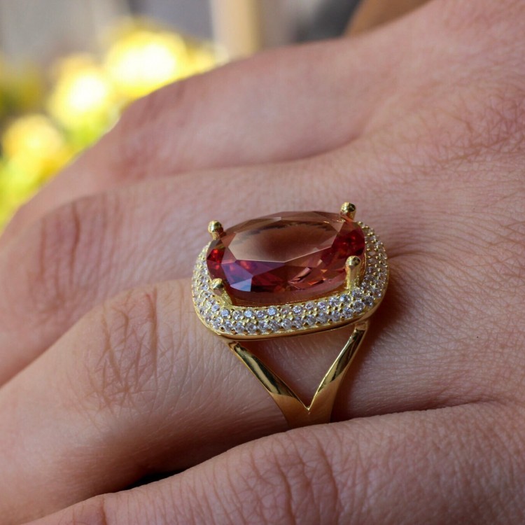 Alexandrite Women Ring, Handmade Women Ring, Turkish Handmade Silver Ladies Ring, Gold Plated Ring, Ladies Ring, 925k Sterling Silver Ring