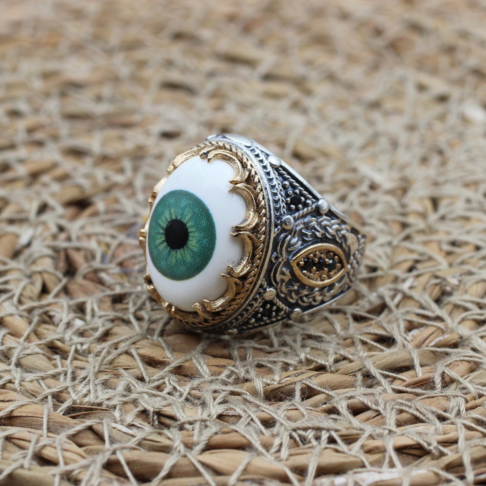 Evil Eye Men's Ring, Onyx Mens Ring, Handmade Ring, Turkish Handmade Silver Men Ring, Men's Jewelry, Gift for Him, 925k Sterling Silver Ring Evil Eye Men's Ring, Onyx Mens Ring, Handmade Ring, Turkish Handmade Silver Men Ring, Men's Jewelry, Gift for Him, 925k Sterling Silver Ring