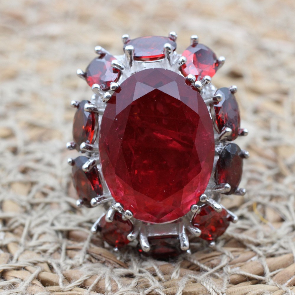 Ruby Ring, Handmade Women's Ring, Turkish Handmade Ring, Authentic Ring, Ottoman Ring, Ladies Ring, 925k Sterling Silver, Gift For Her,