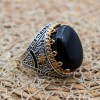 Onyx Ring, Men's Ring, Turkish Handmade Ring, Silver Men's Ring, Ottoman Men's Ring, Men's Jewelry, Gift for Him, 925k Sterling Silver