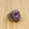 Amethyst Men's Ring, Mens Handmade Ring, Turkish Handmade Silver Men Ring, Ottoman Men Ring, Men Jewelry, Gift for Him, 925k Sterling Silver