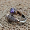 Amethyst Ring, Zircon Ring, Ladies Ring, Handmade Women's Ring, Turkish Handmade Ring, Authentic Ring, 925 Sterling Silver, Adjustable Ring,