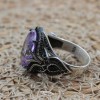 Amethyst Men's Ring, Mens Handmade Ring, Turkish Handmade Silver Men Ring, Ottoman Men Ring, Men Jewelry, Gift for Him, 925k Sterling Silver
