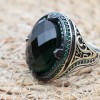 Emerald Men's Ring, Ottoman Men's Ring, Handmade Men's Ring, Turkish Handmade Men's Ring, Men's Jewelry, Gift for Him, 925 Sterling Silver