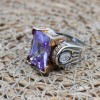 Amethyst Ring, Handmade Women Ring, Turkish Handmade Silver Ring, Ottoman Ring, Authentic Ladies Ring, 925k Sterling Silver, Zircon Ring,