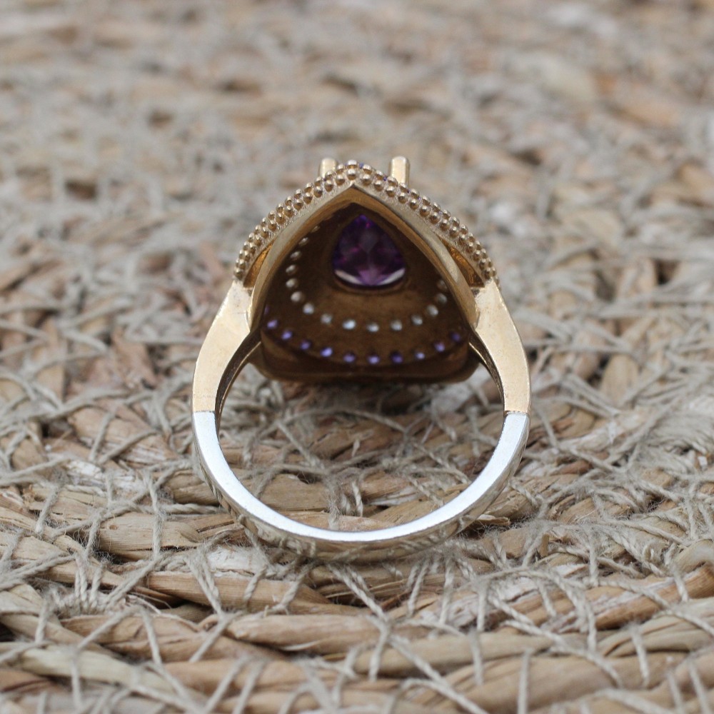 Amethyst Ring, Handmade Women's Ring, Turkish Handmade, Silver Ladies Ring, Ottoman Ring, Authentic, Ladies Ring, 925k Sterling Silver Ring,