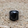 Turkish Handmade Silver Men's Ring, Men's Handmade Ring, Men's Ring, Onyx Men's Ring, Ottoman Mens Ring, Gift for Him, 925k Sterling Silver,