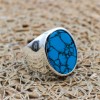 Turquoise Men's Ring, Handmade Ring, Turkish Handmade Silver Men Ring, Ottoman Ring, Men's Jewelry, Gift for Him, 925k Sterling Silver Ring