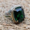 Emerald Men's Ring, Ottoman Men's Ring, Handmade Men's Ring, Turkish Handmade Men's Ring, Men's Jewelry, Gift for Him, 925 Sterling Silver