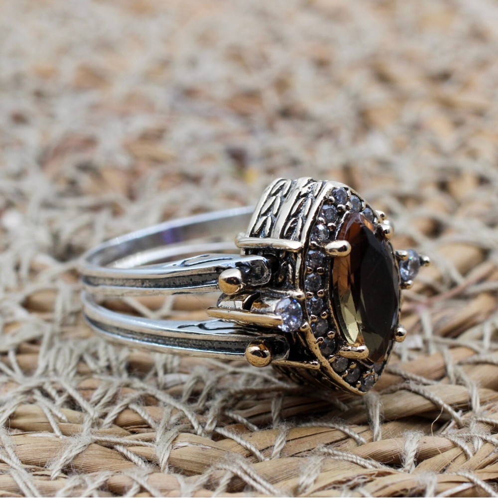 Ruby Ladies Ring, Alexandrite Ladies Ring, Two Stone Ladies Ring, Handmade Women Ring, Reversible Ring, Ottoman Ring, 925 Sterling Silver,