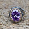 Amethyst Men's Ring, Mens Handmade Ring, Turkish Handmade Silver Men Ring, Ottoman Men Ring, Men Jewelry, Gift for Him, 925k Sterling Silver