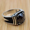 Onyx Ring, Men's Handmade Ring, Turkish Handmade Silver Men's Ring, Ottoman Men Ring, Men's Jewelry, Gift for Him, 925k Sterling Silver Ring