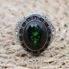 Emerald Men's Ring, Ottoman Men's Ring, Handmade Men's Ring, Turkish Handmade Men's Ring, Men's Jewelry, Gift for Him, 925 Sterling Silver