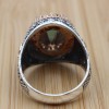 Turkish Handmade Silver Men's Ring, Men's Handmade Ring, Yemeni Ring, Mystic Topaz Ring, Ottoman Ring, Gift for Him, 925k Sterling Silver,