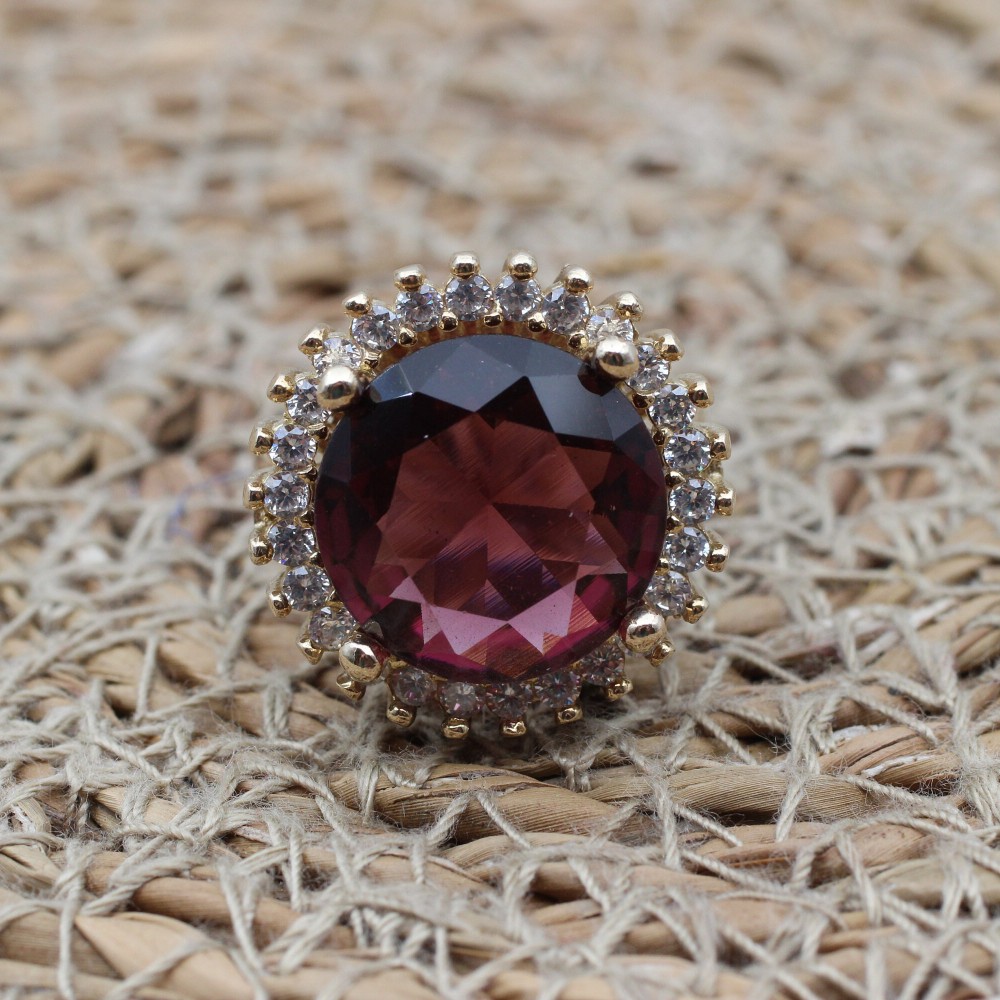 Amethyst Ring, Handmade Women's Ring, Turkish Handmade, Silver Ladies Ring, Ottoman Ring, Authentic, Ladies Ring, 925k Sterling Silver Ring,